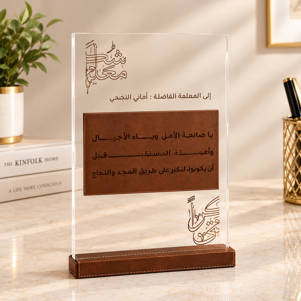 درع تقدير فاخر من والأكريليك و الجلد