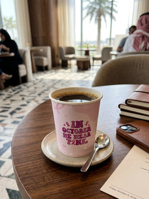 أكواب ورقية للتوعية - "In October We Wear Pink"