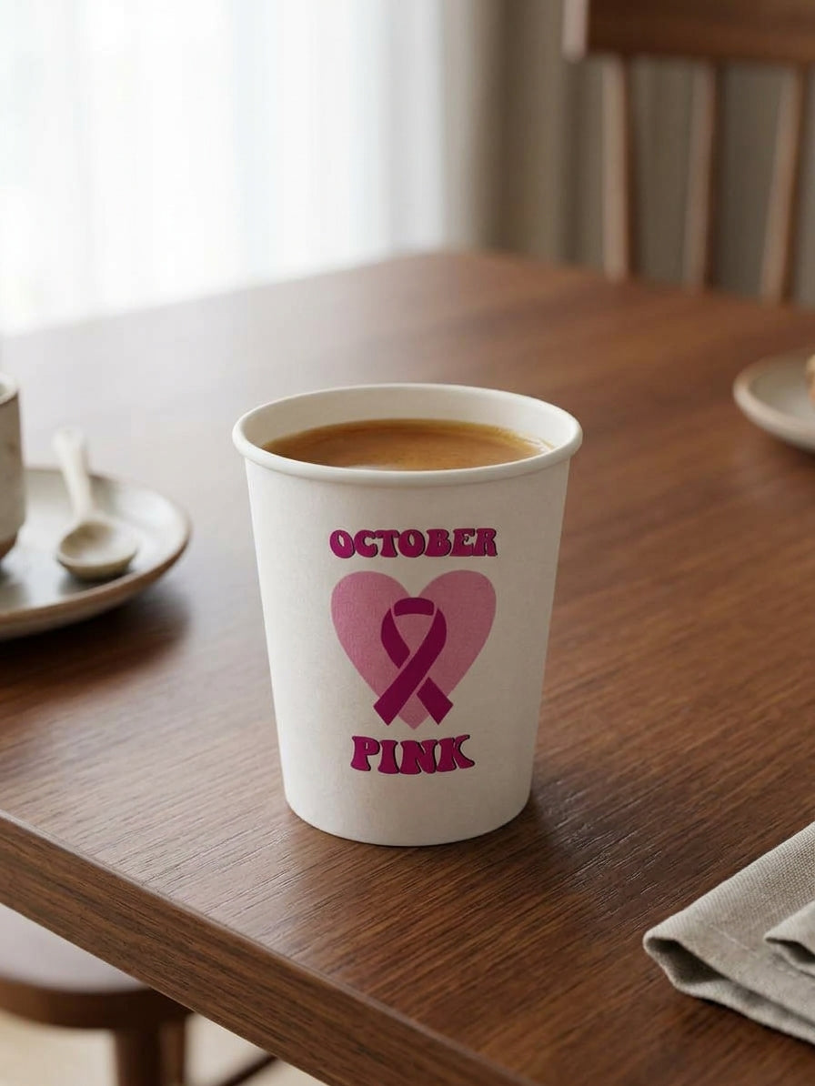 أكواب ورقية للتوعية - "October Pink"